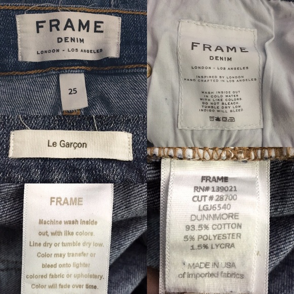 Frame Denim Le Garçon Jeans LGJ6540 Dunnmore Size 25 - Picture 8 of 8